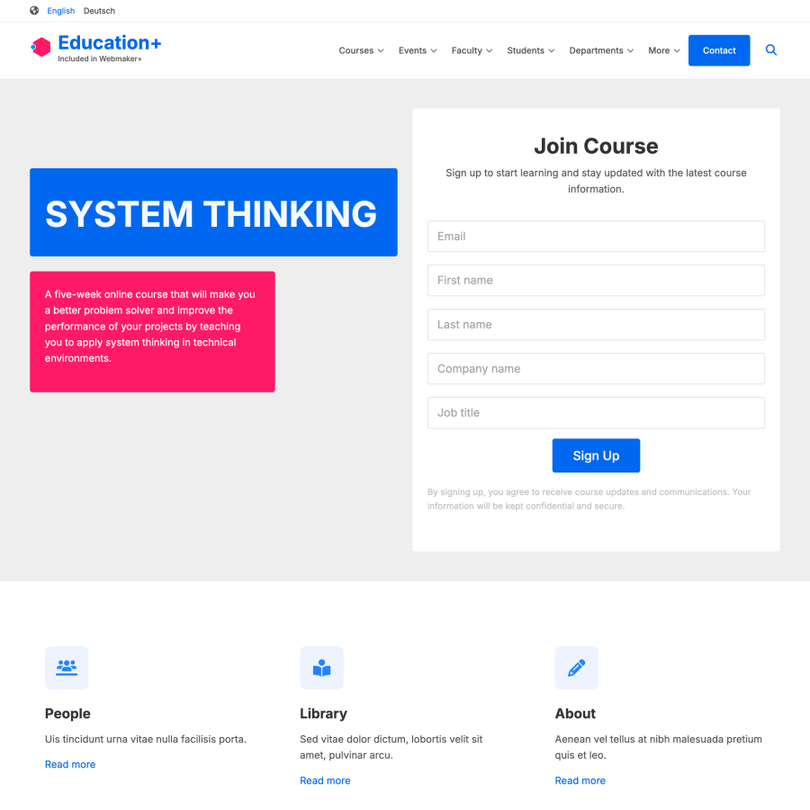 home page